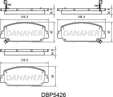 Danaher DBP5426 - Bremžu uzliku kompl., Disku bremzes ps1.lv