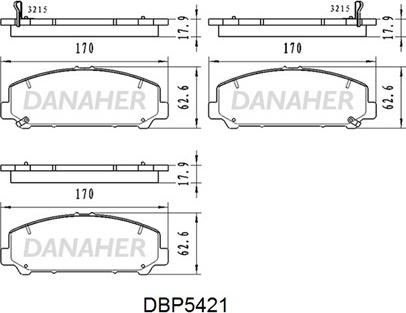 Danaher DBP5421 - Bremžu uzliku kompl., Disku bremzes ps1.lv