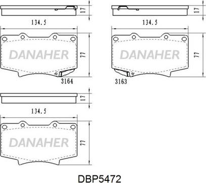 Danaher DBP5472 - Bremžu uzliku kompl., Disku bremzes ps1.lv