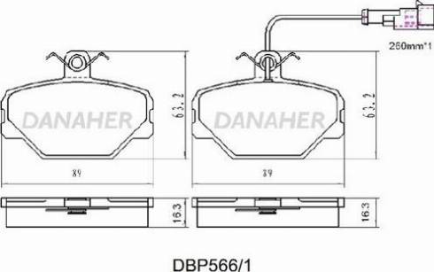 Danaher DBP566/1 - Bremžu uzliku kompl., Disku bremzes ps1.lv