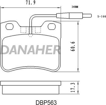 Danaher DBP563 - Bremžu uzliku kompl., Disku bremzes ps1.lv