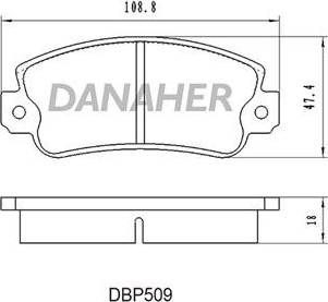 Danaher DBP509 - Bremžu uzliku kompl., Disku bremzes ps1.lv