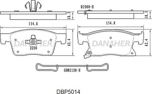 Danaher DBP5014 - Bremžu uzliku kompl., Disku bremzes ps1.lv