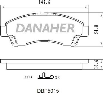 Danaher DBP5015 - Bremžu uzliku kompl., Disku bremzes ps1.lv