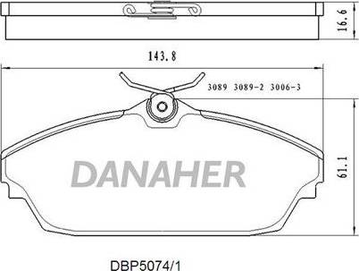 Danaher DBP5074/1 - Bremžu uzliku kompl., Disku bremzes ps1.lv