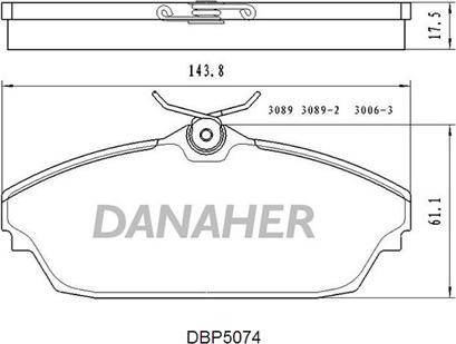 Danaher DBP5074 - Bremžu uzliku kompl., Disku bremzes ps1.lv