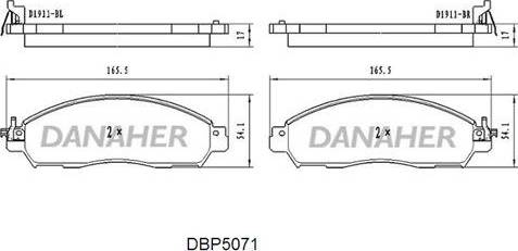 Danaher DBP5071 - Bremžu uzliku kompl., Disku bremzes ps1.lv