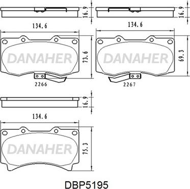 Danaher DBP5195 - Bremžu uzliku kompl., Disku bremzes ps1.lv