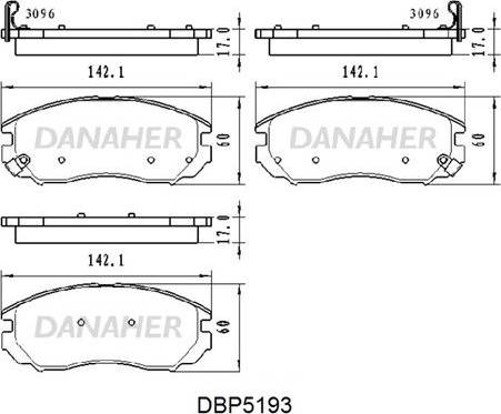 Danaher DBP5193 - Bremžu uzliku kompl., Disku bremzes ps1.lv