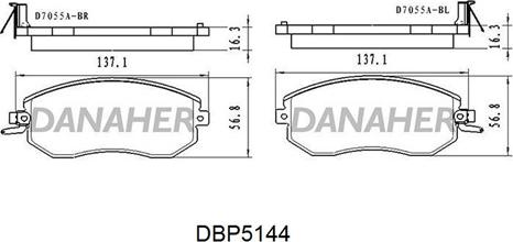 Danaher DBP5144 - Bremžu uzliku kompl., Disku bremzes ps1.lv