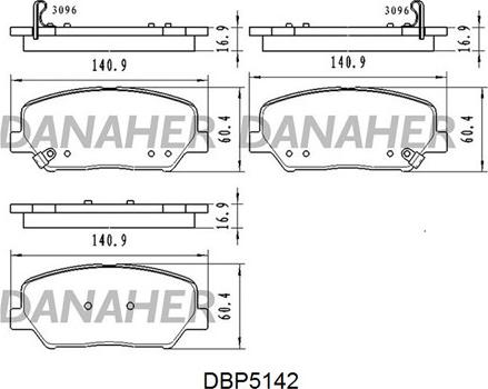 Danaher DBP5142 - Bremžu uzliku kompl., Disku bremzes ps1.lv