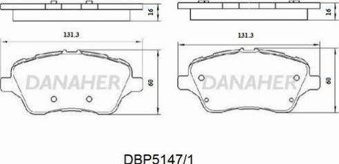 Danaher DBP5147/1 - Bremžu uzliku kompl., Disku bremzes ps1.lv