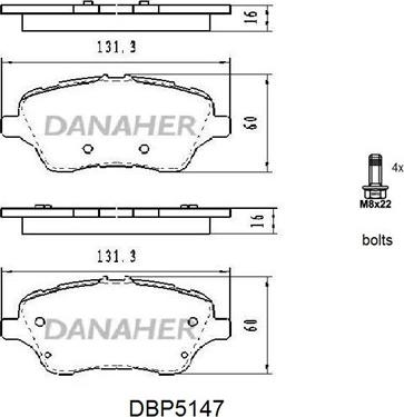 Danaher DBP5147 - Bremžu uzliku kompl., Disku bremzes ps1.lv