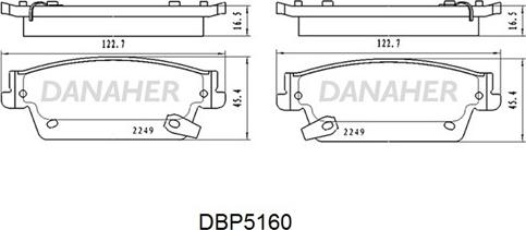 Danaher DBP5160 - Bremžu uzliku kompl., Disku bremzes ps1.lv