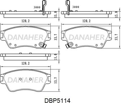 Danaher DBP5114 - Bremžu uzliku kompl., Disku bremzes ps1.lv