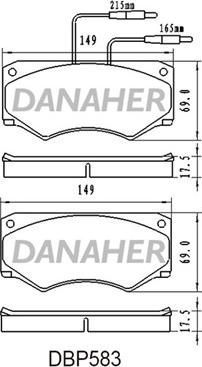 Danaher DBP583 - Bremžu uzliku kompl., Disku bremzes ps1.lv