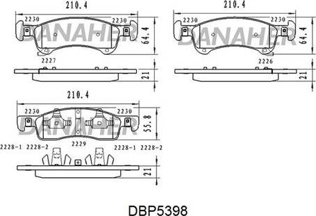 Danaher DBP5398 - Bremžu uzliku kompl., Disku bremzes ps1.lv
