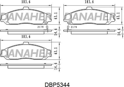 Danaher DBP5344 - Bremžu uzliku kompl., Disku bremzes ps1.lv