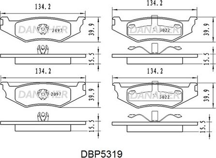 Danaher DBP5319 - Bremžu uzliku kompl., Disku bremzes ps1.lv