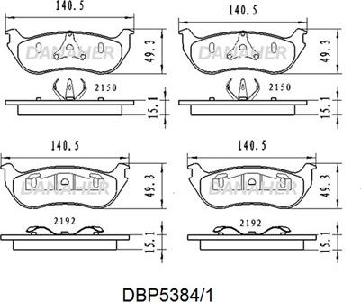 Danaher DBP5384/1 - Bremžu uzliku kompl., Disku bremzes ps1.lv