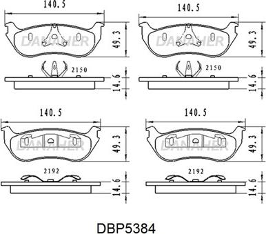 Danaher DBP5384 - Bremžu uzliku kompl., Disku bremzes ps1.lv