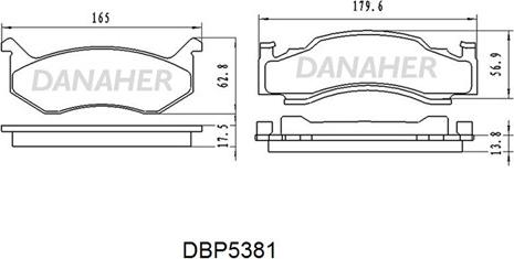 Danaher DBP538/1 - Bremžu uzliku kompl., Disku bremzes ps1.lv