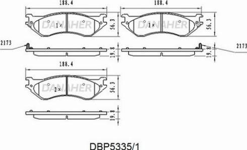 Danaher DBP5335/1 - Bremžu uzliku kompl., Disku bremzes ps1.lv