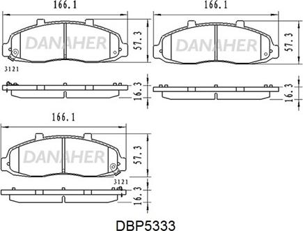 Danaher DBP5333 - Bremžu uzliku kompl., Disku bremzes ps1.lv