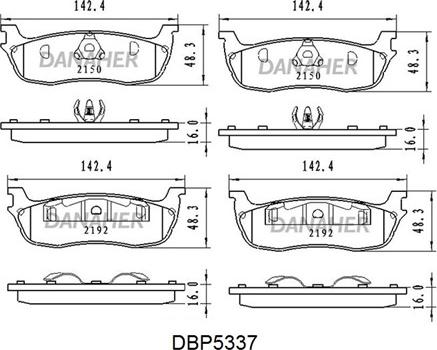 Danaher DBP5337 - Bremžu uzliku kompl., Disku bremzes ps1.lv