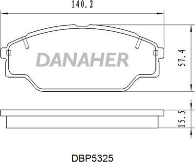 Danaher DBP5325 - Bremžu uzliku kompl., Disku bremzes ps1.lv
