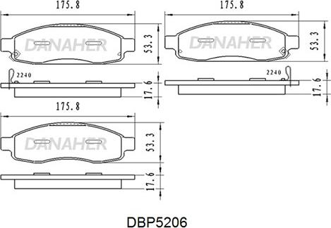 Danaher DBP5206 - Bremžu uzliku kompl., Disku bremzes ps1.lv