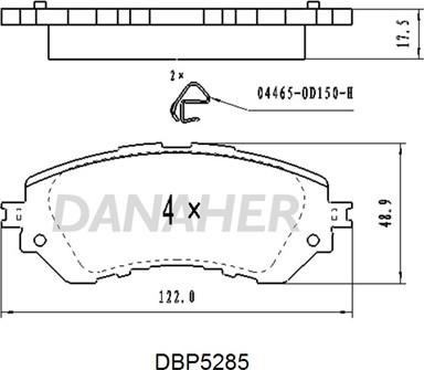 Danaher DBP5285 - Bremžu uzliku kompl., Disku bremzes ps1.lv