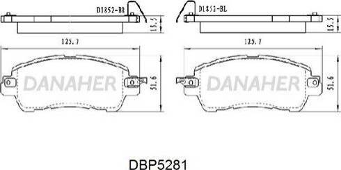 Danaher DBP5281 - Bremžu uzliku kompl., Disku bremzes ps1.lv