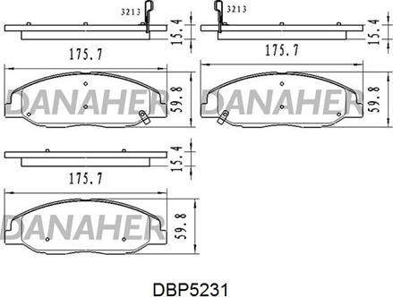 Danaher DBP5231 - Bremžu uzliku kompl., Disku bremzes ps1.lv