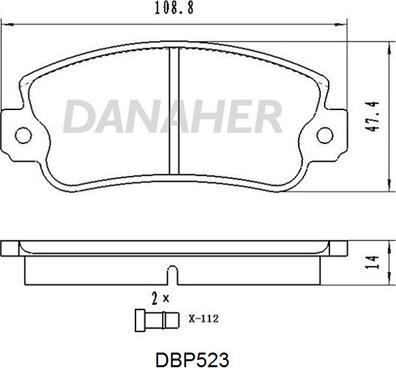 Danaher DBP523 - Bremžu uzliku kompl., Disku bremzes ps1.lv