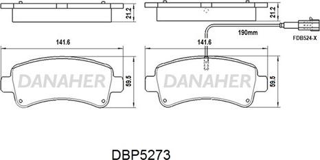 Danaher DBP5273 - Bremžu uzliku kompl., Disku bremzes ps1.lv