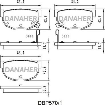 Danaher DBP570/1 - Bremžu uzliku kompl., Disku bremzes ps1.lv