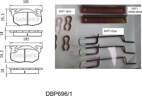 Danaher DBP696/1 - Bremžu uzliku kompl., Disku bremzes ps1.lv