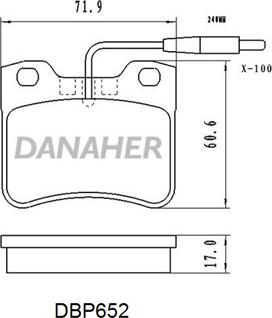 Danaher DBP652 - Bremžu uzliku kompl., Disku bremzes ps1.lv