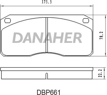 Danaher DBP661 - Bremžu uzliku kompl., Disku bremzes ps1.lv