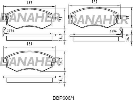 Danaher DBP606/1 - Bremžu uzliku kompl., Disku bremzes ps1.lv