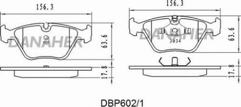 Danaher DBP602/1 - Bremžu uzliku kompl., Disku bremzes ps1.lv