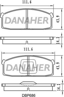 Danaher DBP686 - Bremžu uzliku kompl., Disku bremzes ps1.lv