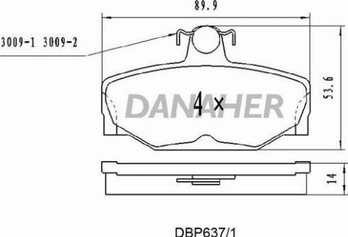 Danaher DBP637/1 - Bremžu uzliku kompl., Disku bremzes ps1.lv