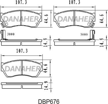 Danaher DBP676 - Bremžu uzliku kompl., Disku bremzes ps1.lv