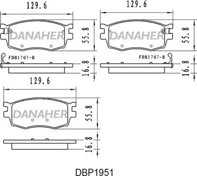 Danaher DBP195/1 - Bremžu uzliku kompl., Disku bremzes ps1.lv