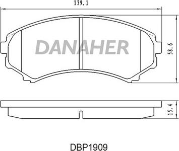 Danaher DBP1909 - Bremžu uzliku kompl., Disku bremzes ps1.lv
