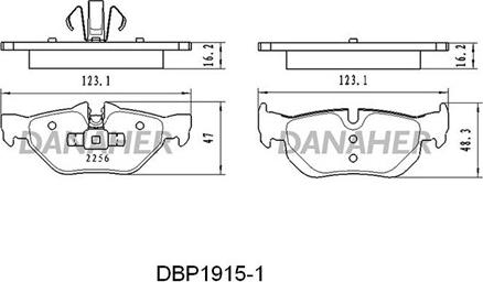 Danaher DBP1915/1 - Bremžu uzliku kompl., Disku bremzes ps1.lv