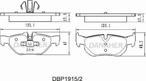 Danaher DBP1915/2 - Bremžu uzliku kompl., Disku bremzes ps1.lv