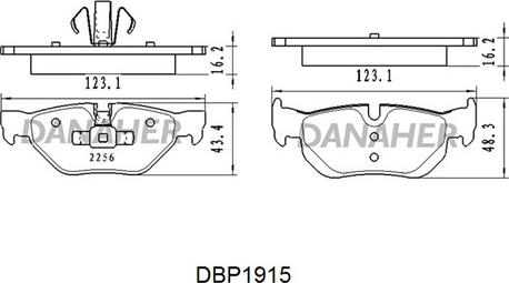 Danaher DBP1915 - Bremžu uzliku kompl., Disku bremzes ps1.lv